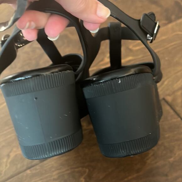 NWOT Jeffrey Campbell Candied Black Rubber Platform Sandals - Picture 6 of 10